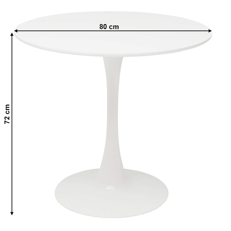 Casa si Gradina - Mobilier - Mese si birouri - Mese bucatarie si dining - Masa dining, runda, alb mat, diametru 80 cm, REVENTON - Infinity.ro
