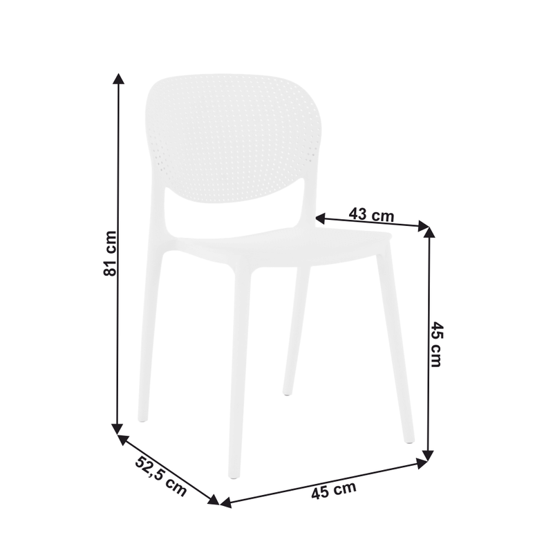 Casa si Gradina - Gradina si terasa - Mobilier exterior - Scaune si sezlonguri gradina - Scaun stivuibil, alb, FEDRA - Infinity.ro