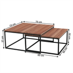 Casa si Gradina - Mobilier - Mese si birouri - Masute de cafea - Set 2 masute de cafea, nuc/ negru, KASTLER TYP 1 - Infinity.ro