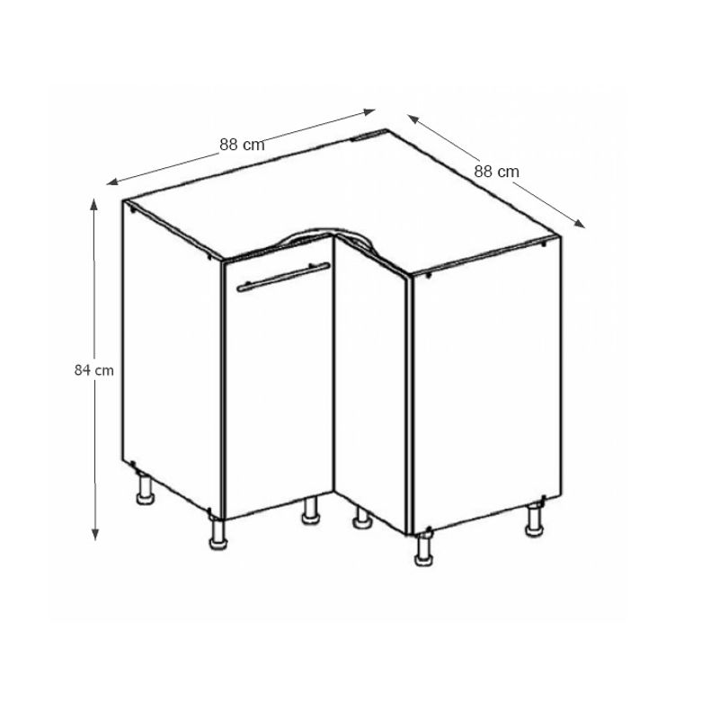 Casa si Gradina - Mobilier - Dulapuri si sifoniere - Dulapuri - Dulap inferior de colt, stejar sonoma/alb, CYRA NEW DN-90 - Infinity.ro