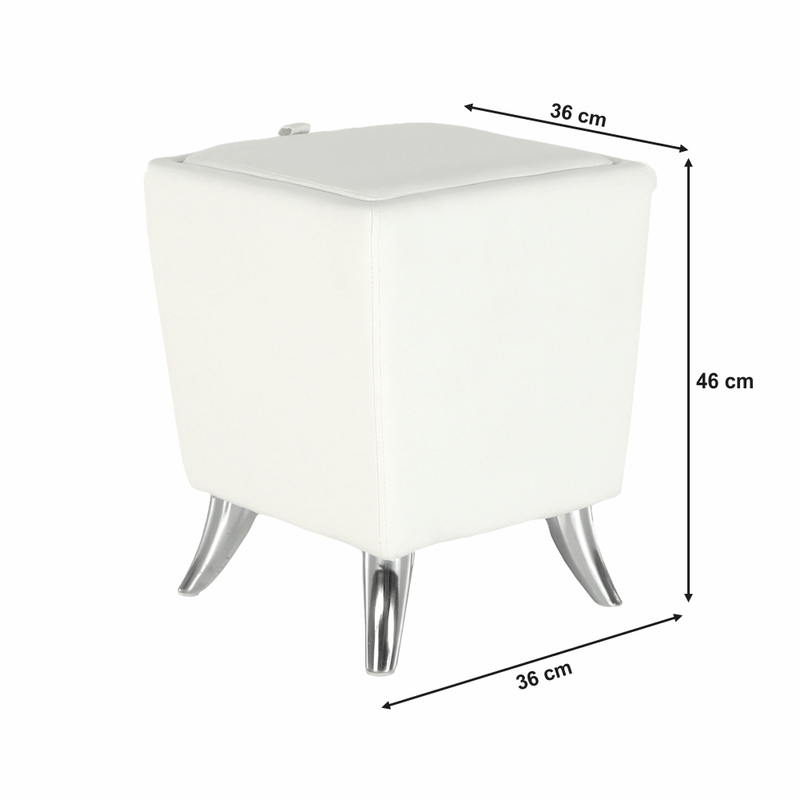 Casa si Gradina - Mobilier - Scaune si fotolii - Tabureti - Taburet, piele ecologica alba/picioare cromate, DARS NEW - Infinity.ro