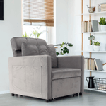 Casa si Gradina - Mobilier - Scaune si fotolii - Fotolii - Fotoliu extensibil, catifea Velvet gri deschis, IGRIM - Infinity.ro