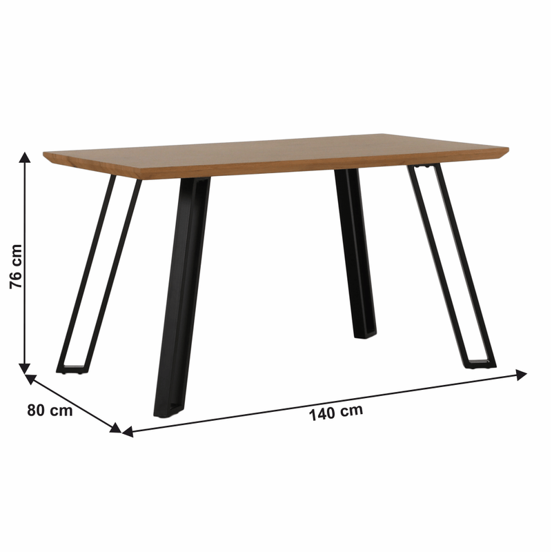 Casa si Gradina - Mobilier - Mese si birouri - Mese bucatarie si dining - Masa dining, stejar/negru, 140x80 cm, PEDAL - Infinity.ro