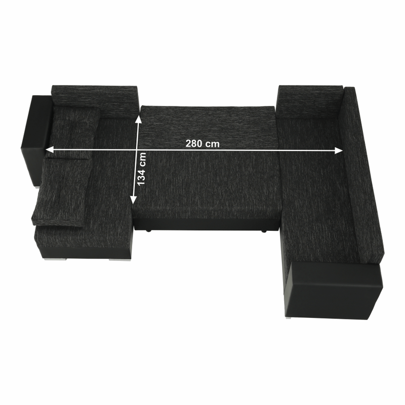 Casa si Gradina - Mobilier - Canapele si coltare - Coltare - Coltar reversibil, negru/negru spicat, STILA - Infinity.ro