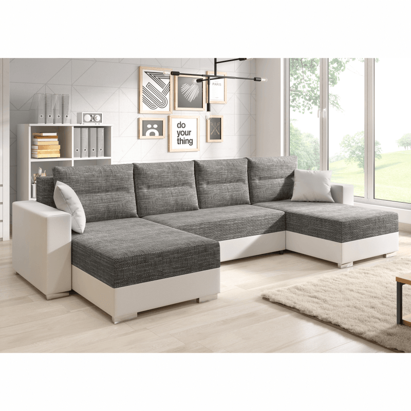 Casa si Gradina - Mobilier - Canapele si coltare - Coltare - Coltar reversibil, alb/gri maroniu, ESSEN - Infinity.ro