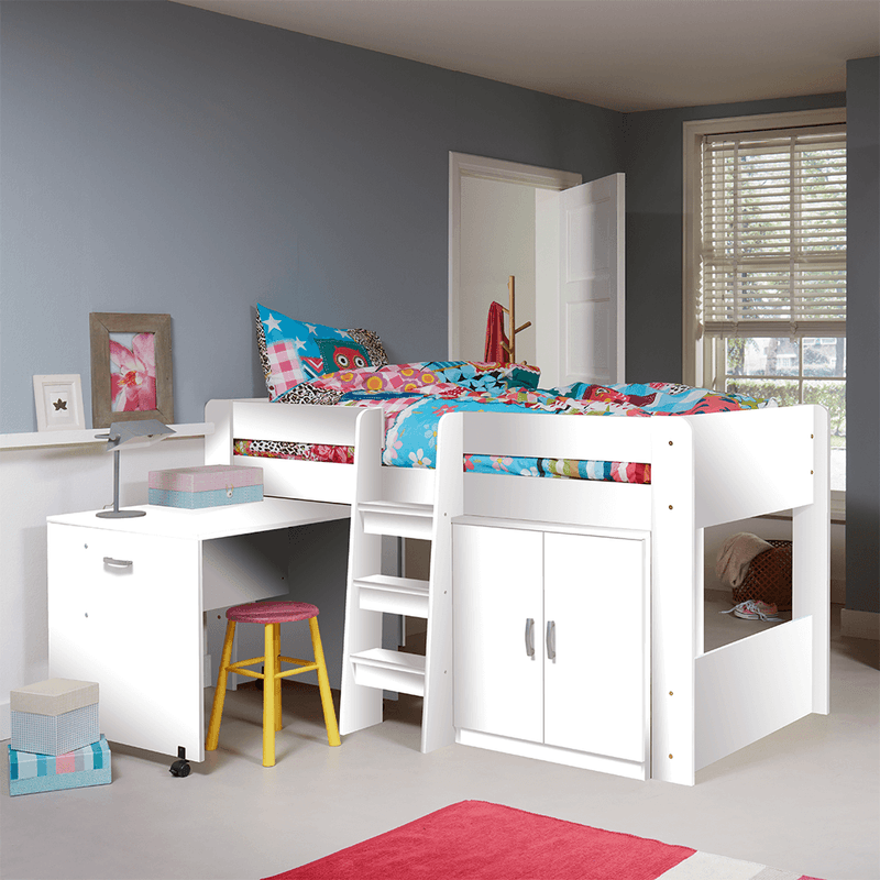 Casa si Gradina - Mobilier - Mobilier copii - Patuturi copii - Pat combinat pentru camera copiilor, alb, FANY - Infinity.ro