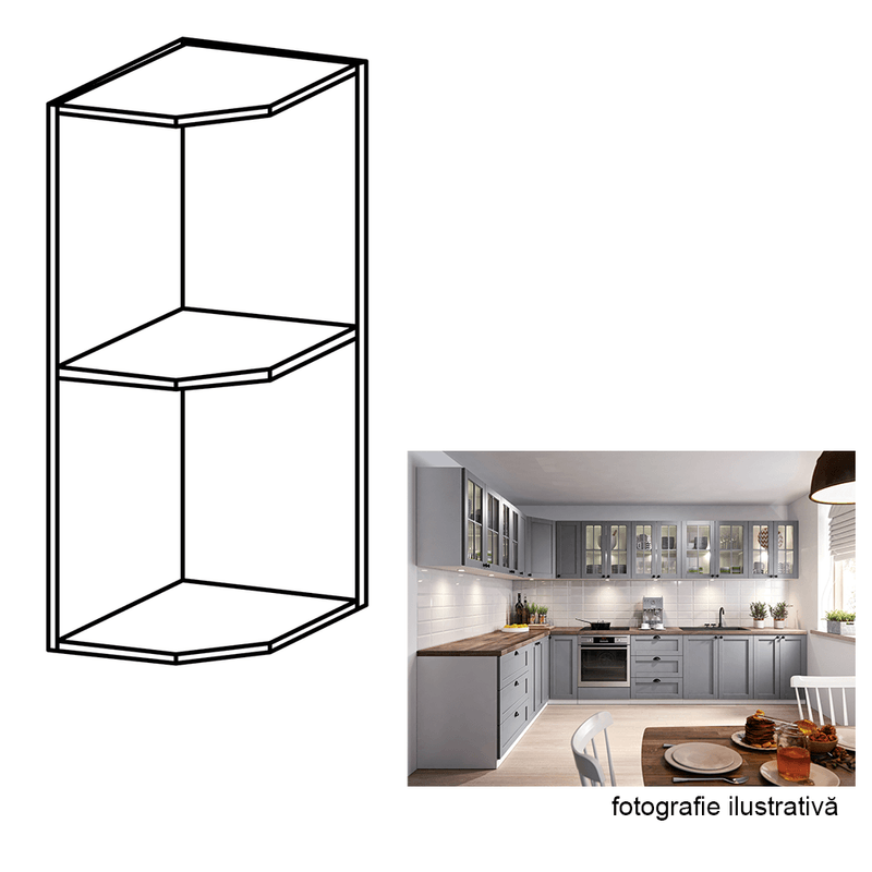 Casa si Gradina - Mobilier - Comode si corpuri - Corpuri bucatarie - Cabinet superior deschis, alb, LAYLA G25PZ - Infinity.ro