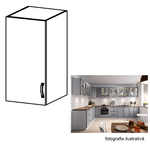 Casa si Gradina - Mobilier - Comode si corpuri - Corpuri bucatarie - Cabinet superior, alb/gri mat, model stanga, LAYLA G40 - Infinity.ro
