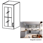 Casa si Gradina - Mobilier - Comode si corpuri - Corpuri bucatarie - Cabinet superior, alb/gri mat, model stanga, LAYLA G40S - Infinity.ro