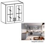 Casa si Gradina - Mobilier - Comode si corpuri - Corpuri bucatarie - Cabinet superior, alb/gri mat, LAYLA G80S - Infinity.ro