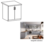 Casa si Gradina - Mobilier - Comode si corpuri - Corpuri bucatarie - Cabinet inferior cu doua usi, gri mat/alb, LAYLA D60 - Infinity.ro