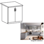 Casa si Gradina - Mobilier - Comode si corpuri - Corpuri bucatarie - Cabinet inferior cu doua usi, gri mat/alb, LAYLA D80 - Infinity.ro
