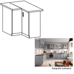 Casa si Gradina - Mobilier - Comode si corpuri - Corpuri bucatarie - Cabinet inferior de colt, gri mat/alb, LAYLA D90N - Infinity.ro