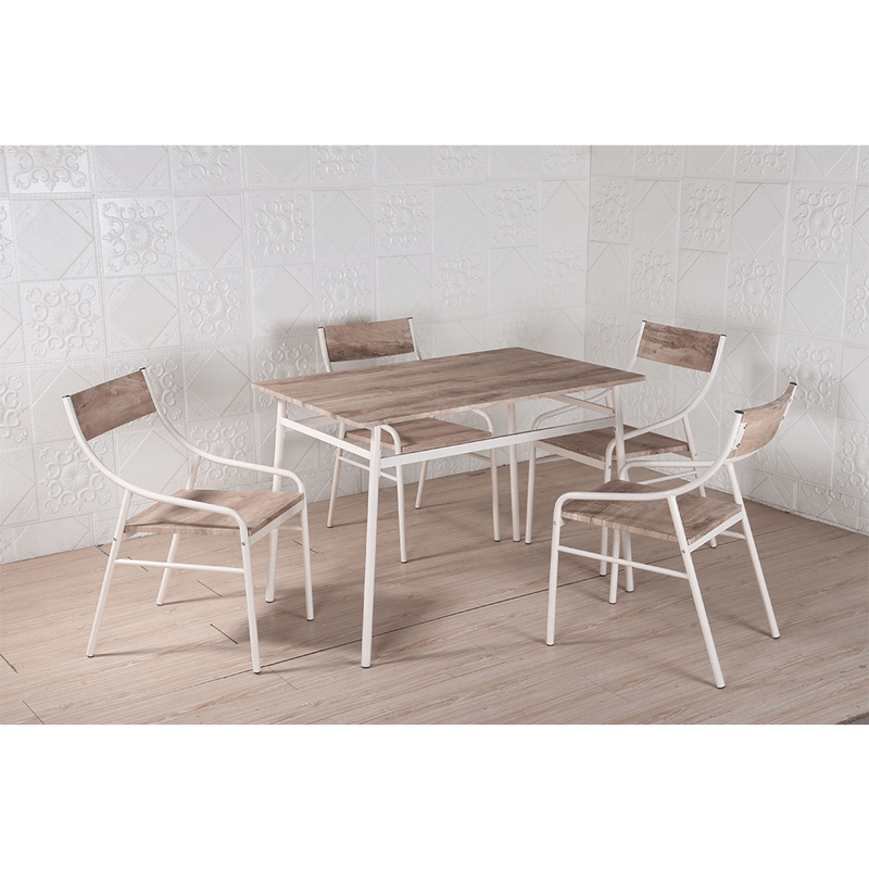 Casa si Gradina - Mobilier - Seturi de mobilier - Seturi mese si scaune - Set de luat masa, stejar canyon / bej,  KIMBY SET 1+5 - Infinity.ro