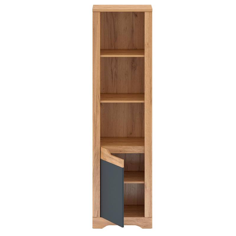 Casa si Gradina/Mobilier/Biblioteci si rafturi/Rafturi - Raft deschis, stejar craft auriu / gri grafit, stanga, FIDEL R1 - Infinity.ro