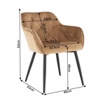 Casa si Gradina - Mobilier - Scaune si fotolii - Fotolii - Fotoliu de design, material textil Velvet maro, BERILIO - Infinity.ro