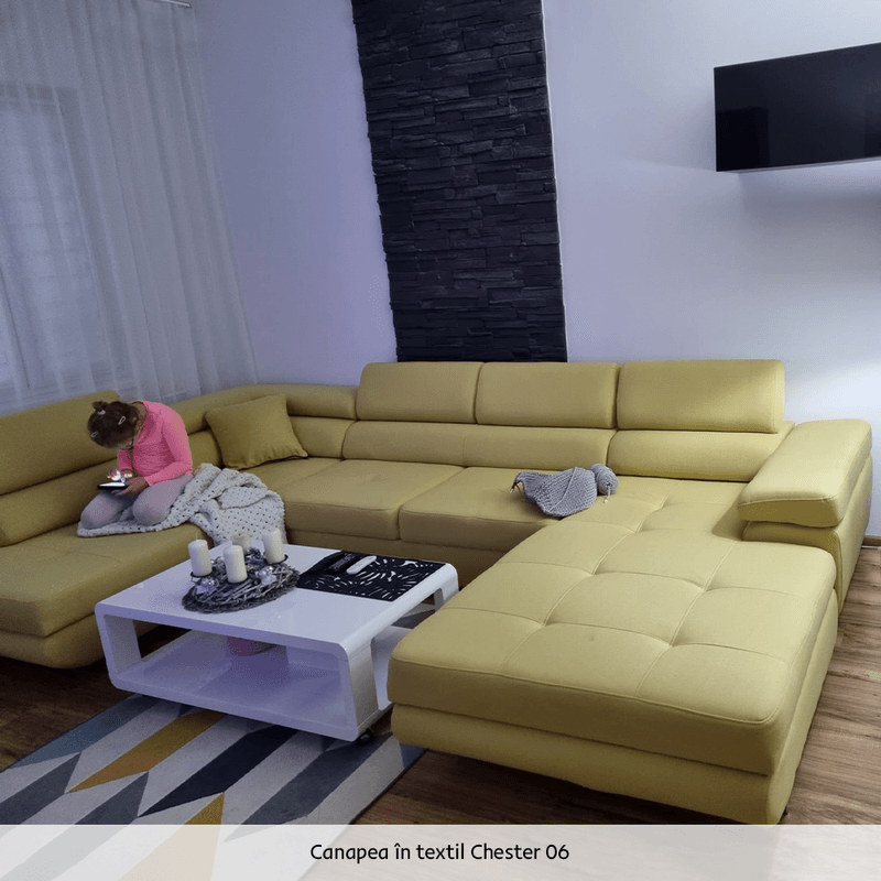 Casa si Gradina - Mobilier - Canapele si coltare - Coltare - Coltar, gri deschis, model stanga, AMARETO U - Infinity.ro