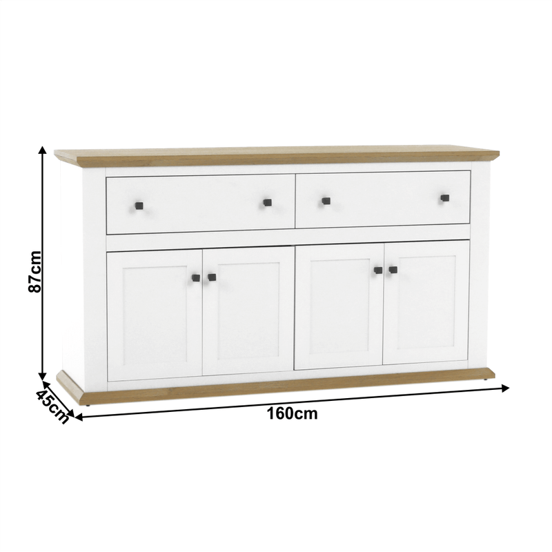 Casa si Gradina - Mobilier - Comode si corpuri - Comode - Scrin MZ10, alb / stejar grand, LEON - Infinity.ro