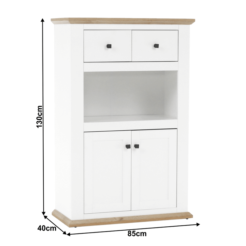 Casa si Gradina - Mobilier - Comode si corpuri - Comode - Scrin de bar MZ8, alb / stejar grand, LEON - Infinity.ro