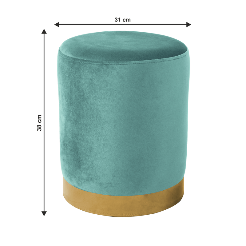 Casa si Gradina - Mobilier - Scaune si fotolii - Tabureti - Taburet, catifea Velvet neo menta/crom auriu, ALAZ - Infinity.ro