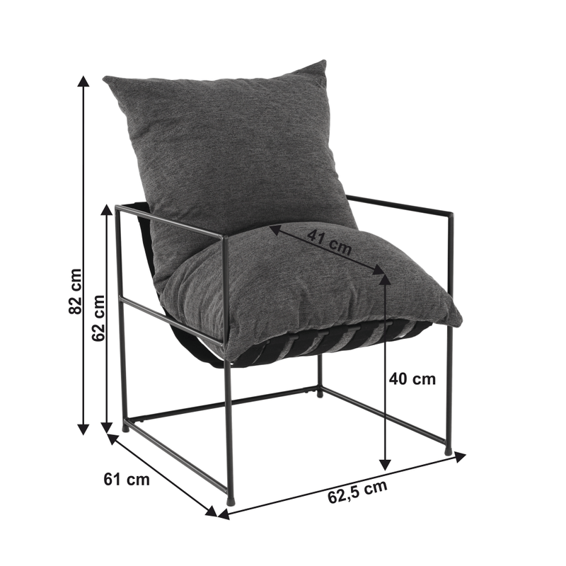 Casa si Gradina - Mobilier - Scaune si fotolii - Fotolii - Fotoliu modern, gri/negru, DEKER - Infinity.ro