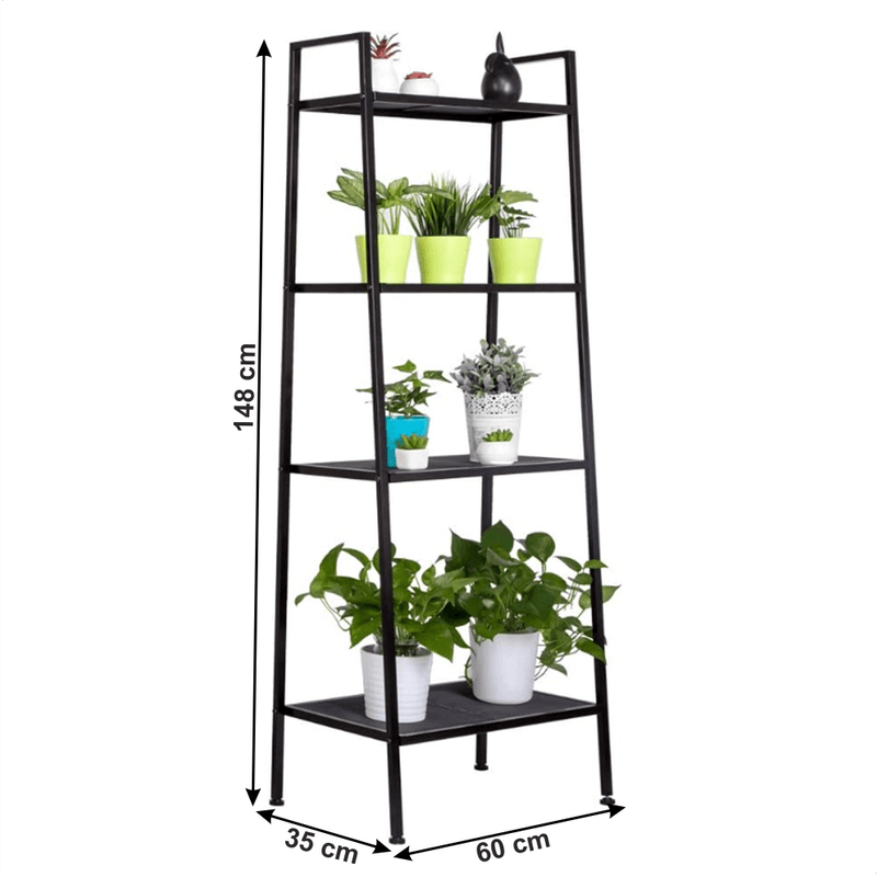 Casa si Gradina - Mobilier - Biblioteci si rafturi - Rafturi - Etajera metalica cu 4 rafturi, negru, ALDEA - Infinity.ro
