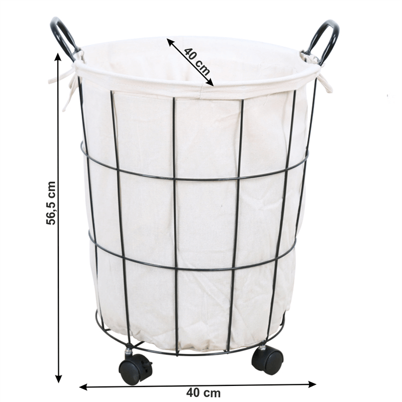 Casa si Gradina/Sanitare/Suporturi si accesorii baie/Accesorii baie - Cos pentru rufe, negru/alb, KRAMEL - Infinity.ro