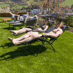 Casa si Gradina - Gradina si terasa - Mobilier exterior - Scaune si sezlonguri gradina - Set de 2 scaune reglabile de gradina, gri, KASPIAN - Infinity.ro