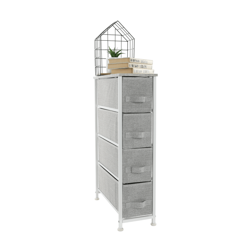 Casa si Gradina - Mobilier - Comode si corpuri - Comode - Comoda cu sertare din material textil, gri/alb/gri deschis, ROSITA TYP 2 - Infinity.ro