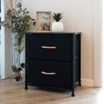 Casa si Gradina - Mobilier - Comode si corpuri - Noptiere - Comoda/noptiera cu sertare din panza, negru/artar rosu, KESIDY TYP 1 - Infinity.ro