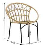 Casa si Gradina - Gradina si terasa - Mobilier exterior - Scaune si sezlonguri gradina - Scaun de gradina, natural / negru, ELDIA - Infinity.ro