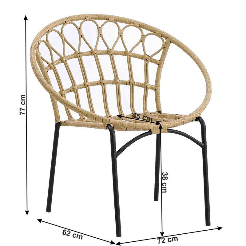 Casa si Gradina - Gradina si terasa - Mobilier exterior - Scaune si sezlonguri gradina - Scaun de gradina, natural / negru, ELDIA - Infinity.ro