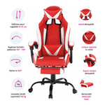Casa si Gradina - Mobilier - Scaune si fotolii - Fotolii - Fotoliu birou/gaming, negru/alb/rosu, OZGE NEW - Infinity.ro