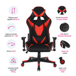 Casa si Gradina - Mobilier - Scaune si fotolii - Scaune - Scaun de birou / joc cu difuzoare Bluetooth, negru / rosu, CARPI - Infinity.ro
