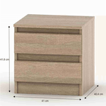 Casa si Gradina - Mobilier - Comode si corpuri - Noptiere - Noptiera cu 2 sertare, stejar sonoma, HANY NEW  002 - Infinity.ro