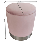 Casa si Gradina - Mobilier - Scaune si fotolii - Tabureti - Taburet, catifea roz Velvet/crom argintiu, DARON - Infinity.ro