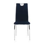 Casa si Gradina - Mobilier - Scaune si fotolii - Scaune - Scaun de masa, tesatura albastra din catifea / crom, OLIVA NEW - Infinity.ro