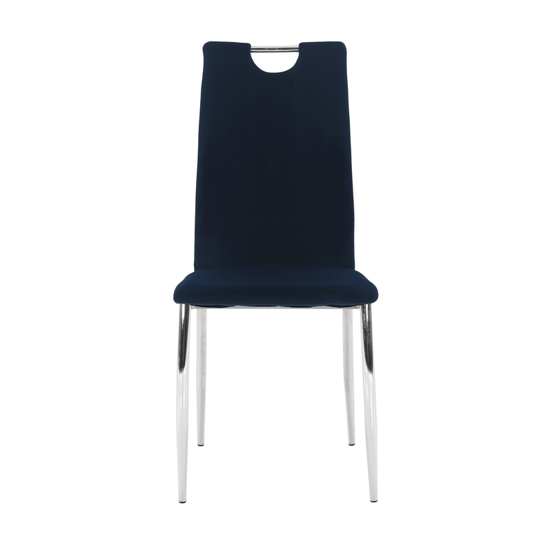 Casa si Gradina - Mobilier - Scaune si fotolii - Scaune - Scaun de masa, tesatura albastra din catifea / crom, OLIVA NEW - Infinity.ro