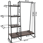 Casa si Gradina - Constructii - Depozitare, transport si protectie - Rafturi, fisete si vestiare - Organizator dulap / raft cu etajere, negru / nuc, ROBYN - Infinity.ro