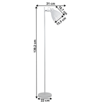 Casa si Gradina - Corpuri si surse de iluminat - Veioze si lampi - Lampadare - Lampa de podea, alba / metalica, AIDEN TIP 2 - Infinity.ro