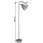 Casa si Gradina - Corpuri si surse de iluminat - Veioze si lampi - Lampadare - Lampa de podea, gri / metal, AIDEN TIP 2 - Infinity.ro