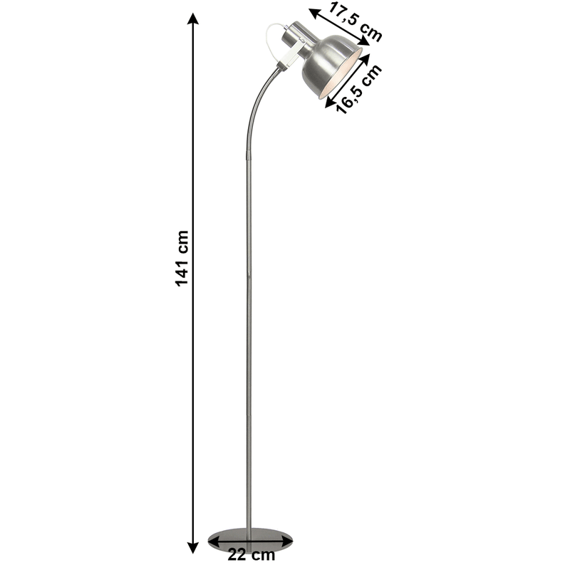 Casa si Gradina - Corpuri si surse de iluminat - Veioze si lampi - Lampadare - Lampa de podea in stil retro, metal, nichel mat, AVIER TIP 2 - Infinity.ro