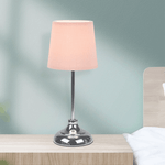 Casa si Gradina - Corpuri si surse de iluminat - Veioze si lampi - Lampa de masa, din metal / material textil roz, GAIDEN - Infinity.ro