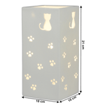 Casa si Gradina - Corpuri si surse de iluminat - Veioze si lampi - Veioze - Lampa de masa din ceramica, model alb / pisica, BELLE TIP 2 - Infinity.ro