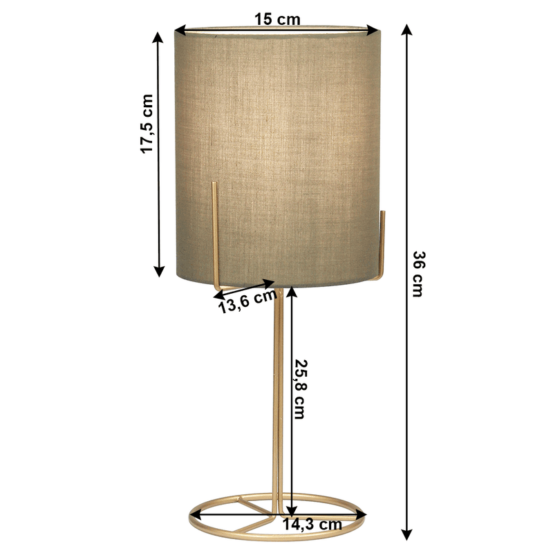 Casa si Gradina - Corpuri si surse de iluminat - Veioze si lampi - Veioze - Lampa de masa, metal / gri-maro, ANELE - Infinity.ro