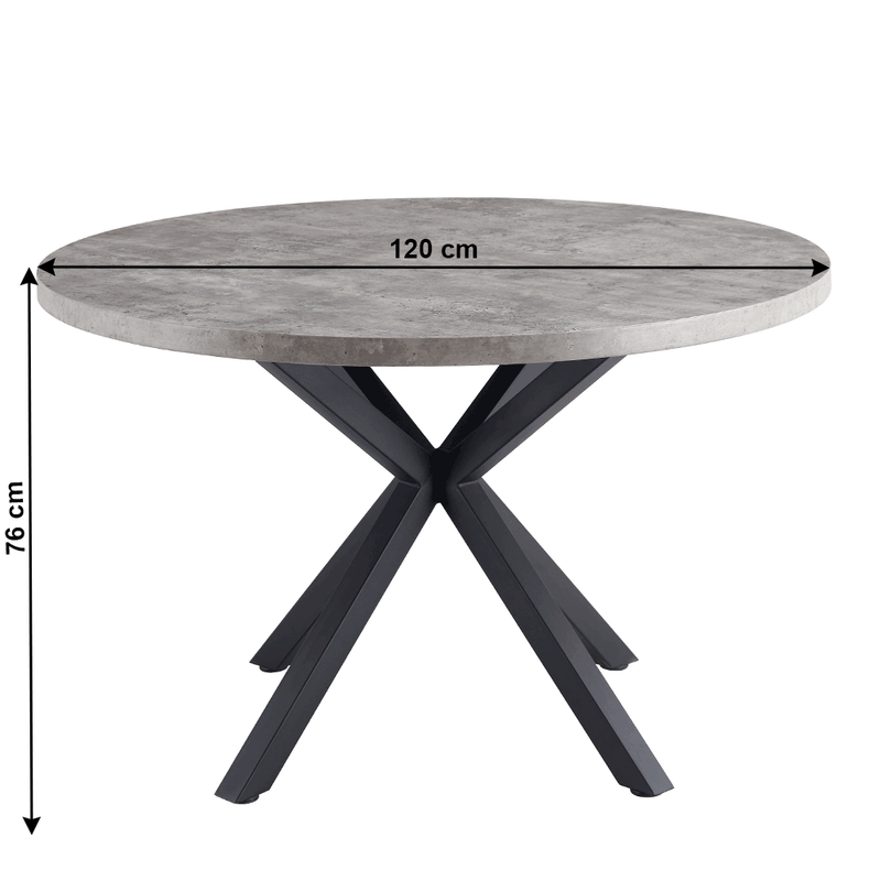 Casa si Gradina - Mobilier - Mese si birouri - Mese bucatarie si dining - Masa de luat masa, gri carbon / negru, diametru 120 cm, MEDOR - Infinity.ro