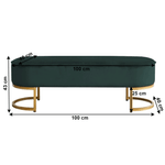 Casa si Gradina - Mobilier - Canapele si coltare - Banchete - Banca de design, tesatura de catifea verde inchis / crom auriu, MIRILA - Infinity.ro