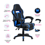 Casa si Gradina - Mobilier - Scaune si fotolii - Scaune - Scaun de birou / joc, albastru / negru, GUNNER - Infinity.ro