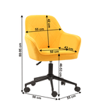 Casa si Gradina - Mobilier - Scaune si fotolii - Scaune - Scaun de birou, tesatura de catifea galben / negru, SORILA - Infinity.ro