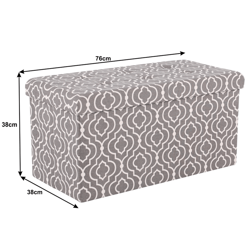 Casa si Gradina - Mobilier - Scaune si fotolii - Tabureti - Taburet pliabil, material gri/alb cu model, FARGO - Infinity.ro